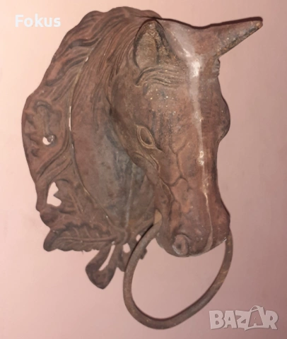 Уникална находка Старо чугунено чукало за врата конска глава, снимка 4 - Антикварни и старинни предмети - 53422873