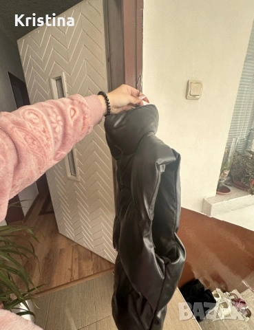 Кожен къс елек с цип, снимка 2 - Якета - 53111864