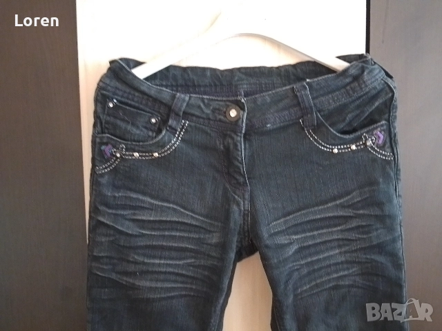 Топли ватирани детски дънки с пайети по джобовете, снимка 7 - Детски панталони и дънки - 43285777