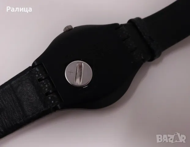 Мъжки кварцов часовник Swatch с оригинална кожена каишка, снимка 6 - Мъжки - 50152714
