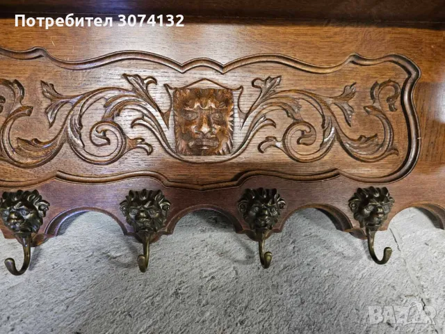 Закачалка за стена с дърворезба, снимка 4 - Закачалки - 49667951