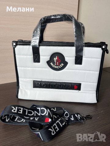 Промо цена Нова кожена бяла чанта Moncler, снимка 1 - Чанти - 40471755