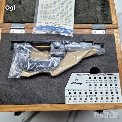 Микрометър резбомер MITUTOYO , снимка 7 - Шублери - 28329159