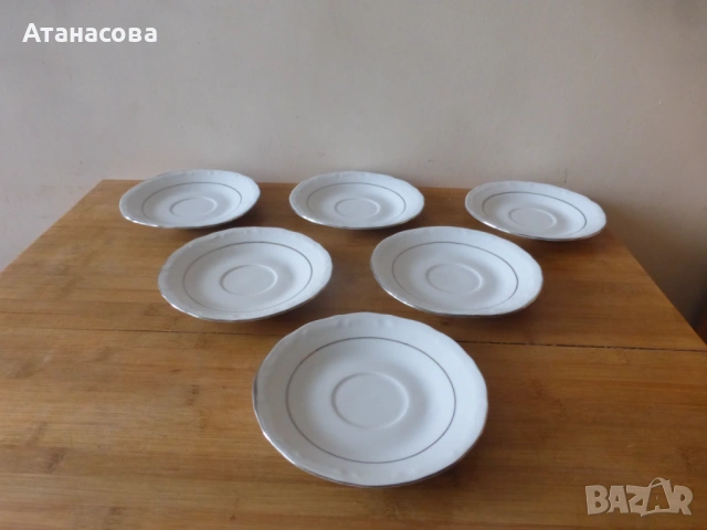 Български порцеланови десертни чинийки 6 бр сервиз Изида чинии чиния, снимка 6 - Чинии - 53049344