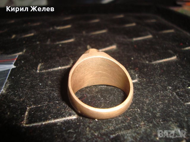 СТАРИНЕН РЪЧНО ИЗРАБОТЕН и ОРНАМЕНТИРАН МАСИВЕН БРОНЗОВ КЛАСИЧЕСКИ СТИЛ ПРЪСТЕН УНИКАТ 21709, снимка 11 - Антикварни и старинни предмети - 32552936