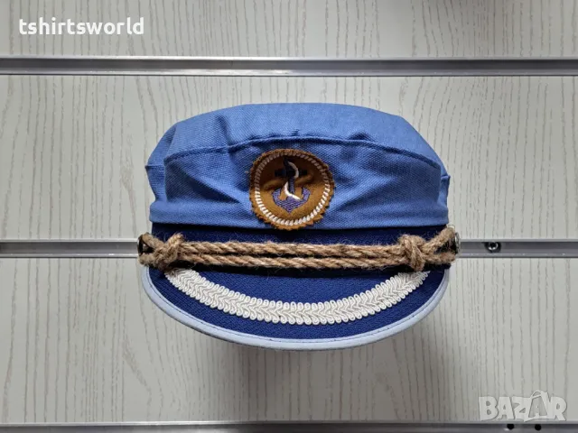 Нова капитанска шапка с Котвичка в син цвят, Унисекс, снимка 5 - Шапки - 47689491