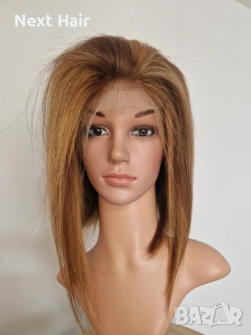 Естествена медено руса перука със светли кичури и дантела 13х4, снимка 15 - Аксесоари за коса - 52026706