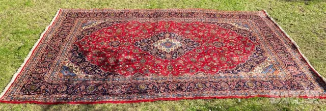 Огромен персийски килим Кашан 4х3м , снимка 3 - Килими - 50251429