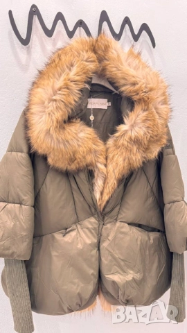 Яке с пухена яка и качулка  , снимка 7 - Якета - 52138234