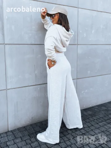 Дамски комплект от две части широки панталони и суичър MINALIA, 2цвята , снимка 4 - Комплекти - 47367898