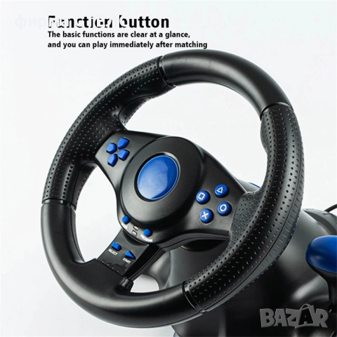 Геймърски волан 7 в 1 с педали и скорости за PC, PS4, Xbox и Switch, снимка 3 - Аксесоари - 52662645
