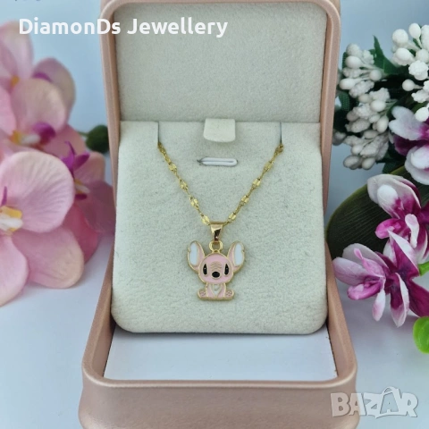 Stitch Necklace 💗 | дамско колие с розов емайл