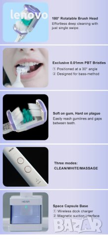 Електрическа четка за зъби HEISR, снимка 8 - Други - 43016275