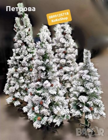 Елха с шишарки/"Заснежена" коледна елха/Изкуствена  елха/Коледна елха, снимка 4 - Декорация за дома - 34760734