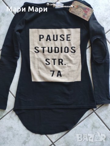 Pause Jeans блуза с апликация черна, снимка 14 - Блузи с дълъг ръкав и пуловери - 26358907