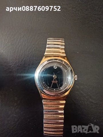 swatch irony watch gold swiss womens lady two tone dial braselet 