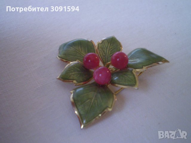 Винтидж брошка   цвете, снимка 7 - Антикварни и старинни предмети - 40257277