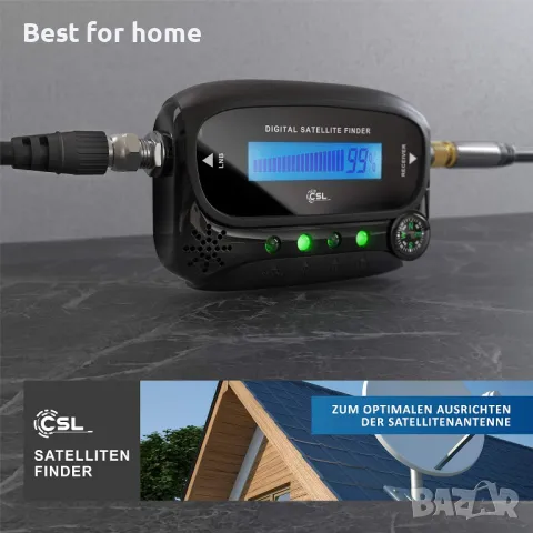 Сателитна търсачка CSL Digital Satfinder Satellite Finder Meter LCD дисплей HD TV, снимка 5 - Приемници и антени - 48477965