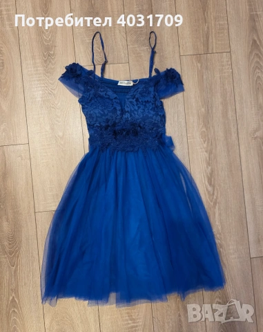 Рокля с тюл , снимка 2 - Рокли - 53375041