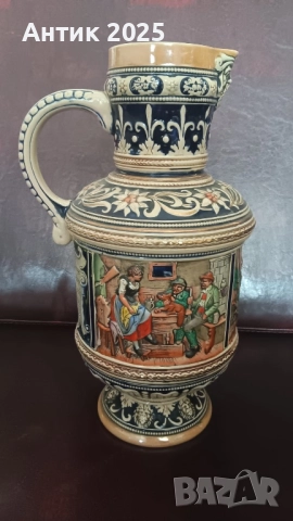 Античен керамичен бирен халбe (щайн) 3 л, Германия, 35 см