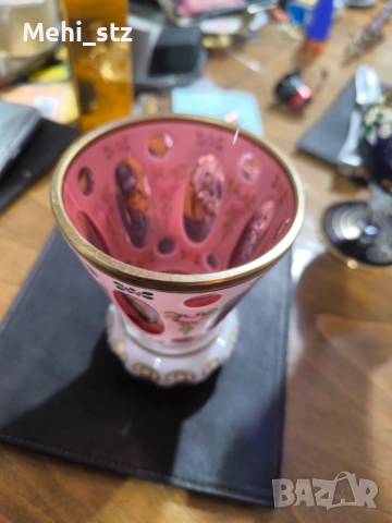 Стара чаша Бохемия емайл., снимка 2 - Други ценни предмети - 52987995