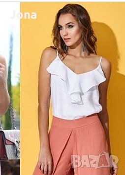 Копринен бял топ 