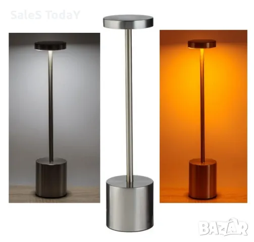 Нощна лампа със сензор, Метална, USB, 35см, снимка 3 - Настолни лампи - 48048236