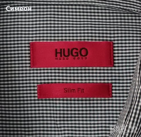 Hugo Boss Slim Fit оригинална риза M Бос Слим Фит риза дълъг ръкав, снимка 3 - Ризи - 43019594