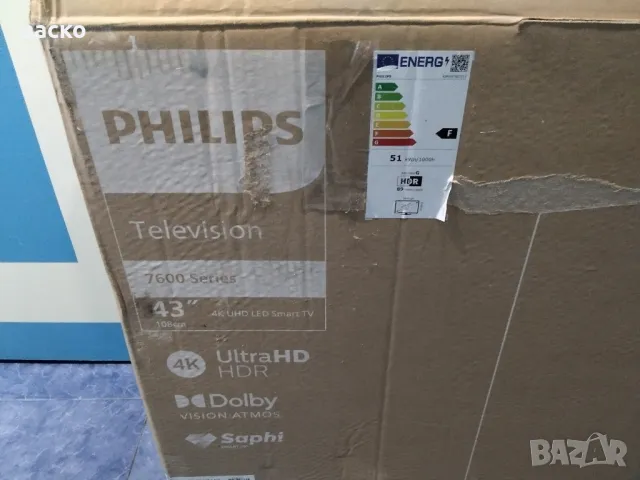 оригинален голям 4к смарт телевизор Филипс 2022год. модел за смяна на екран или за части , снимка 3 - Телевизори - 49971410