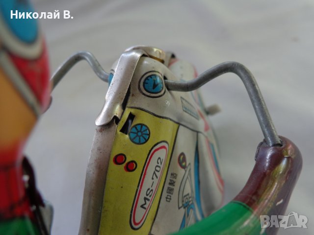 Ретро детски метални играчки мотоциклети с механизъм Made in China 602 N26 употребявани, снимка 9 - Колекции - 37470554