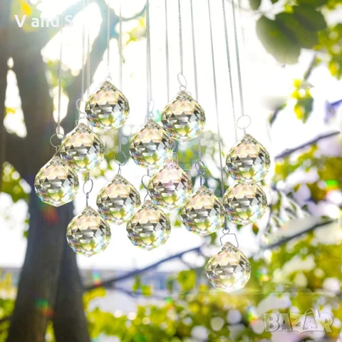 MerryNine 6 бр. 40 мм прозрачни кристални топки призма ловец на слънце дъга машина за дъгови висулки, снимка 5 - Декорация за дома - 50790396