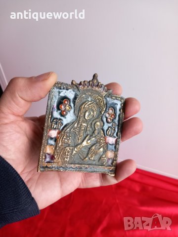 Изключително Рядка Нагръдна Руска ИКОНА Емайл, РТОВ, снимка 6 - Антикварни и старинни предмети - 43878811