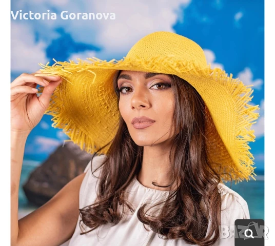 Капела с Голяма периферия Жълта, снимка 4 - Шапки - 51235826