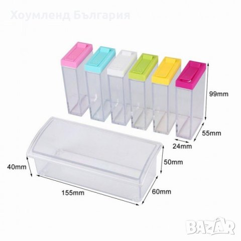 Кутии за подправки 6в1 солнички - органайзер за кухня, снимка 3 - Форми - 26800735