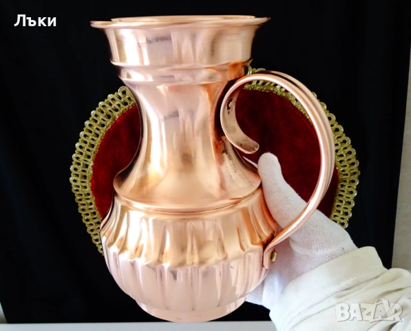 Медна кана,кована чиста червена мед 1.2 л. , снимка 9 - Антикварни и старинни предмети - 51514773