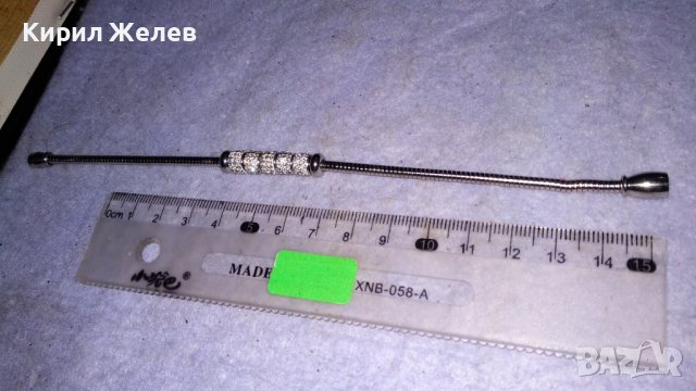 НЕЖНА ФИНА СРЕБРИСТА КРИСТАЛНА АРТ ГРИВНА с МАГНИТНА ЗАКОПЧАЛКА 34293, снимка 2 - Гривни - 38950241