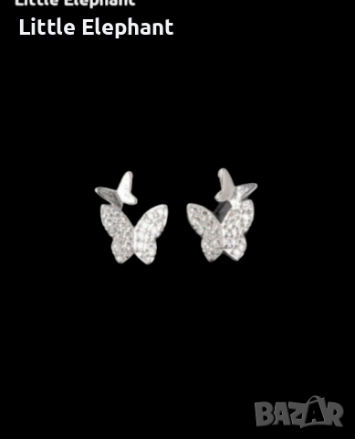 Сребърни обеци пеперуди-double small and big,колекция"Butterflies"/нови