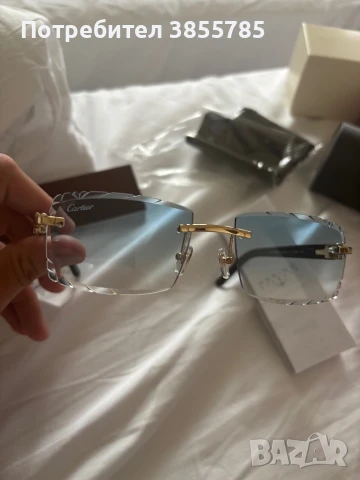 Cartier Black Acetate Glasses, Gold Decor & Blue Lens, снимка 2 - Слънчеви и диоптрични очила - 50859084