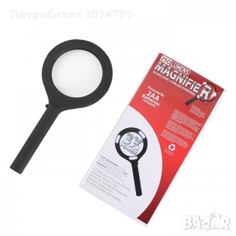 LED Лупа с Работна Лампа Осветление увеличение х3 четене работа 80 м, снимка 3 - Аксесоари и консумативи - 32295331