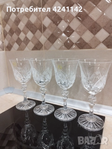 4бр. кристални чаши Zawiercie / Полша