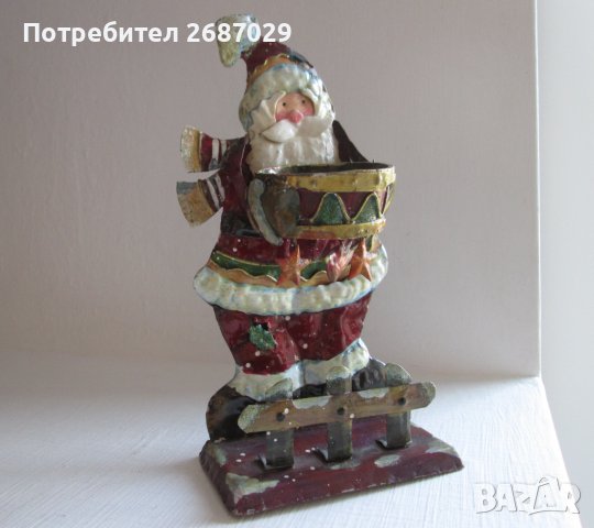 Дядо Мраз стар свещник, метал, снимка 2 - Статуетки - 38976622