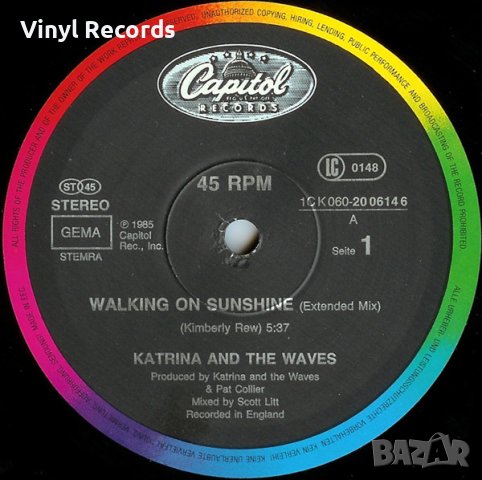 Katrina And The Waves – Walking On Sunshine (Extended Mix)Vinyl, 12", 45 RPM, снимка 3 - Грамофонни плочи - 43813955