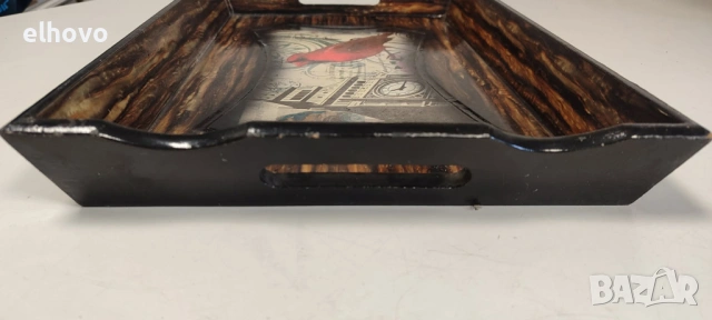 Стар дървен поднос, снимка 3 - Антикварни и старинни предмети - 53186815