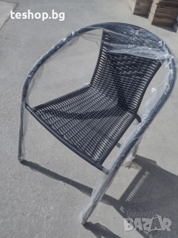 Градински стол ратан/метален 56х54х74 см