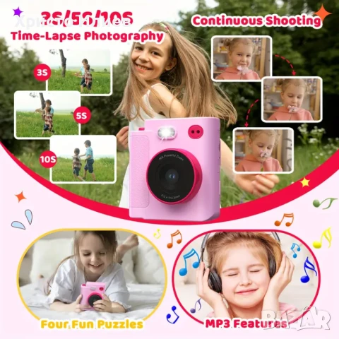 Детски фотоапарат за моментни снимки мини термален Принтер, снимка 8 - Други - 50774306