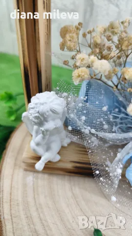 Дървена рамка с декорация в синьо!!, снимка 10 - Декорация за дома - 49093231