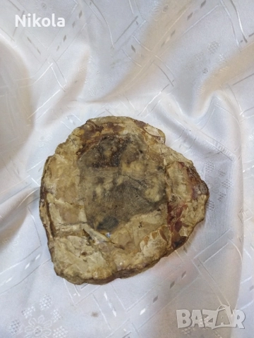 Масивен съд купа пепелник др от вкаменено дърво на живо цветовете са уникално красиви тежи 2 кг, снимка 6 - Антикварни и старинни предмети - 51998772