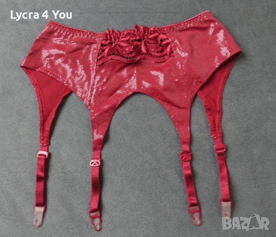 Felina XS/S колан с жартиери в бордо цвят с блясък