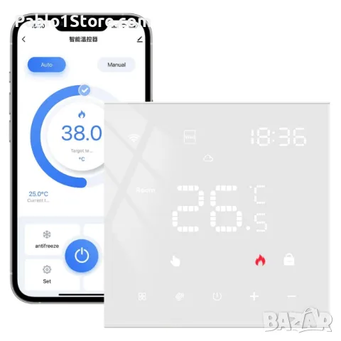 Интелигентен термостат MIUCDA Tuya за водно подово отопление и бойлер WiFi т, снимка 1 - Друга електроника - 48854855