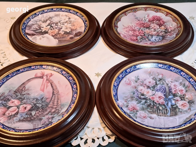 декоративни порцеланови чинии с цветя Lena Liu's 27/4, снимка 2 - Декорация за дома - 51706453